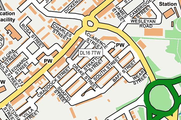 DL16 7TW map - OS OpenMap – Local (Ordnance Survey)
