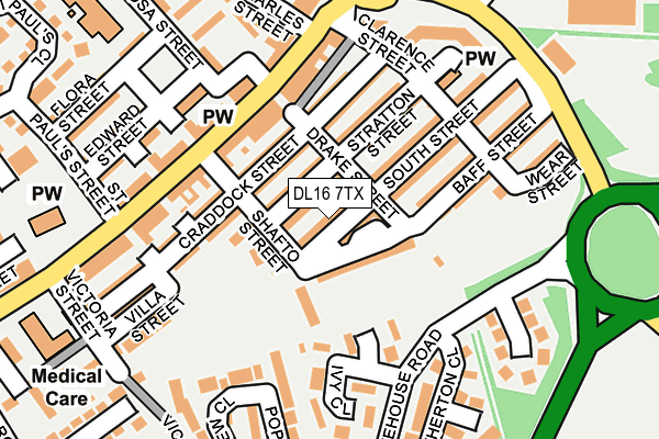 DL16 7TX map - OS OpenMap – Local (Ordnance Survey)