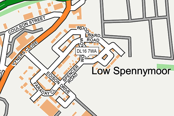 DL16 7WA map - OS OpenMap – Local (Ordnance Survey)
