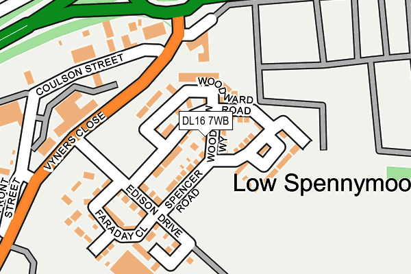 DL16 7WB map - OS OpenMap – Local (Ordnance Survey)