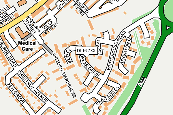 DL16 7XX map - OS OpenMap – Local (Ordnance Survey)