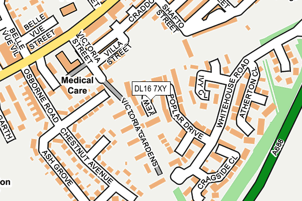DL16 7XY map - OS OpenMap – Local (Ordnance Survey)