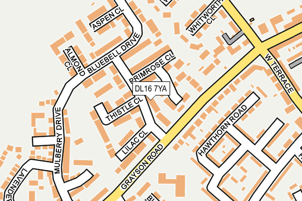 DL16 7YA map - OS OpenMap – Local (Ordnance Survey)
