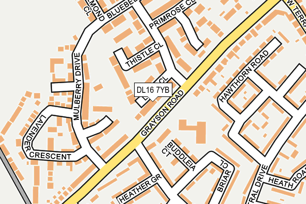 DL16 7YB map - OS OpenMap – Local (Ordnance Survey)