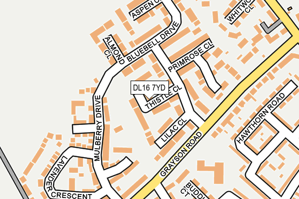 DL16 7YD map - OS OpenMap – Local (Ordnance Survey)