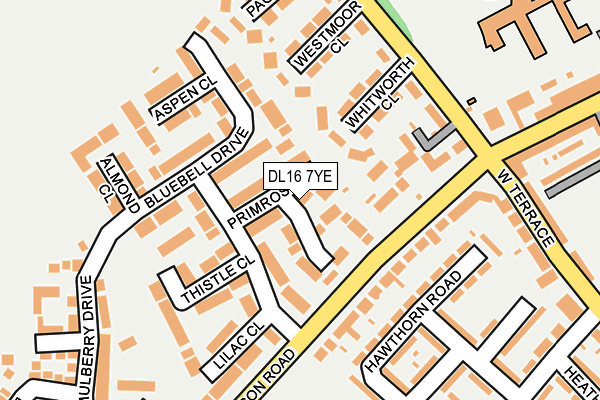 DL16 7YE map - OS OpenMap – Local (Ordnance Survey)