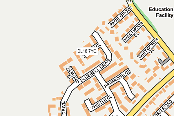 DL16 7YQ map - OS OpenMap – Local (Ordnance Survey)