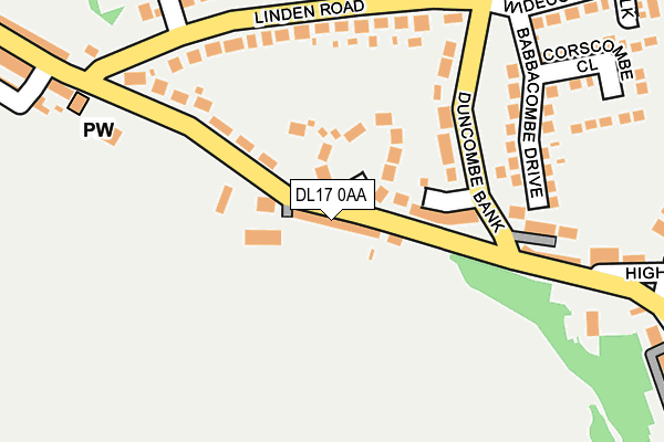 DL17 0AA map - OS OpenMap – Local (Ordnance Survey)