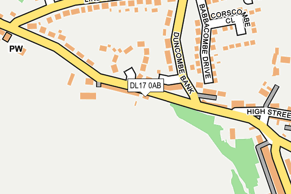 DL17 0AB map - OS OpenMap – Local (Ordnance Survey)