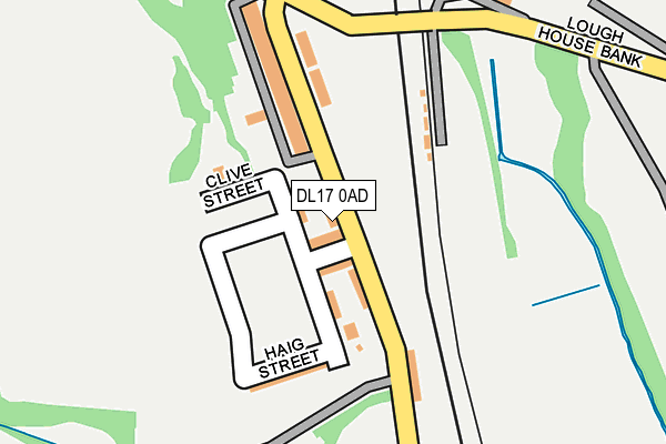 DL17 0AD map - OS OpenMap – Local (Ordnance Survey)