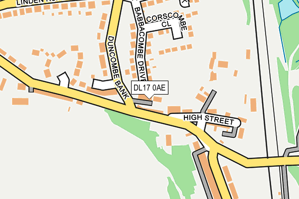 DL17 0AE map - OS OpenMap – Local (Ordnance Survey)