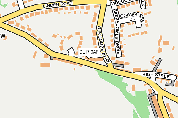 DL17 0AF map - OS OpenMap – Local (Ordnance Survey)