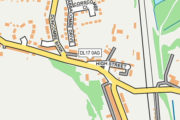 DL17 0AG map - OS OpenMap – Local (Ordnance Survey)