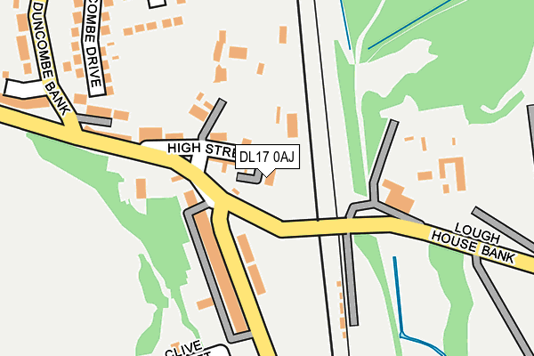 DL17 0AJ map - OS OpenMap – Local (Ordnance Survey)