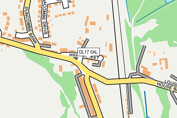 DL17 0AL map - OS OpenMap – Local (Ordnance Survey)