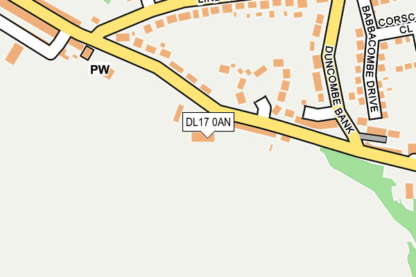 DL17 0AN map - OS OpenMap – Local (Ordnance Survey)