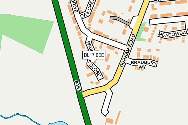 DL17 0EE map - OS OpenMap – Local (Ordnance Survey)