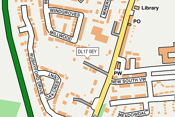 DL17 0EY map - OS OpenMap – Local (Ordnance Survey)