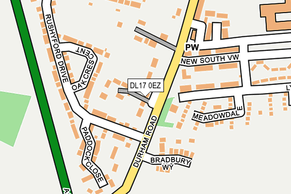 DL17 0EZ map - OS OpenMap – Local (Ordnance Survey)