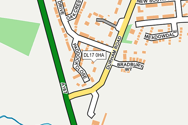 DL17 0HA map - OS OpenMap – Local (Ordnance Survey)