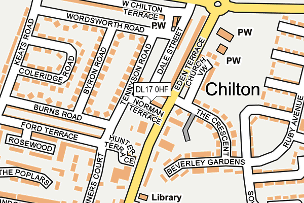 DL17 0HF map - OS OpenMap – Local (Ordnance Survey)