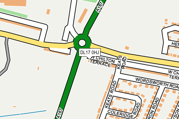 DL17 0HJ map - OS OpenMap – Local (Ordnance Survey)