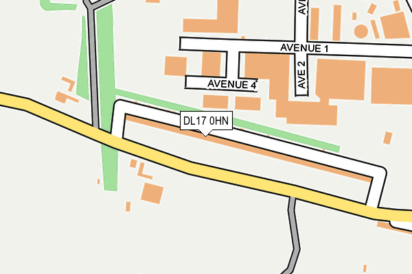 DL17 0HN map - OS OpenMap – Local (Ordnance Survey)