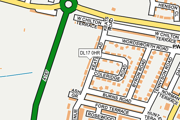 DL17 0HR map - OS OpenMap – Local (Ordnance Survey)