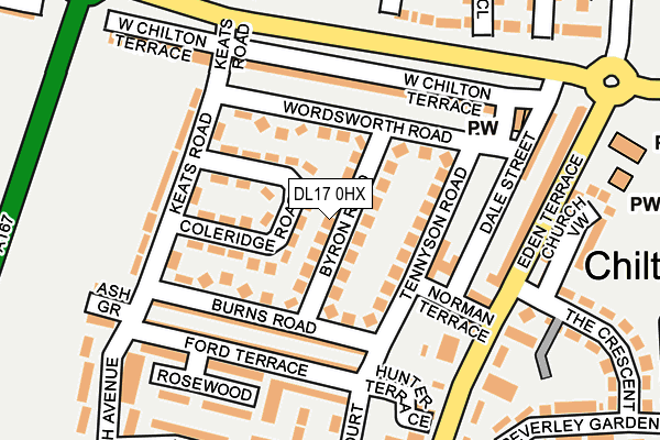 DL17 0HX map - OS OpenMap – Local (Ordnance Survey)