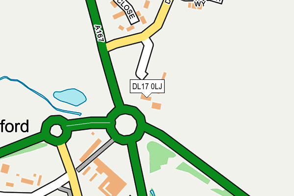 DL17 0LJ map - OS OpenMap – Local (Ordnance Survey)