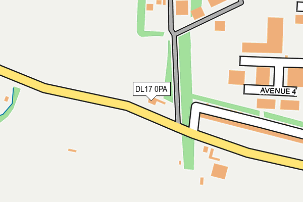 DL17 0PA map - OS OpenMap – Local (Ordnance Survey)