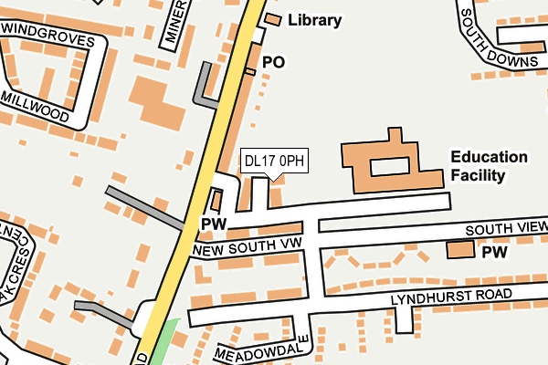 DL17 0PH map - OS OpenMap – Local (Ordnance Survey)