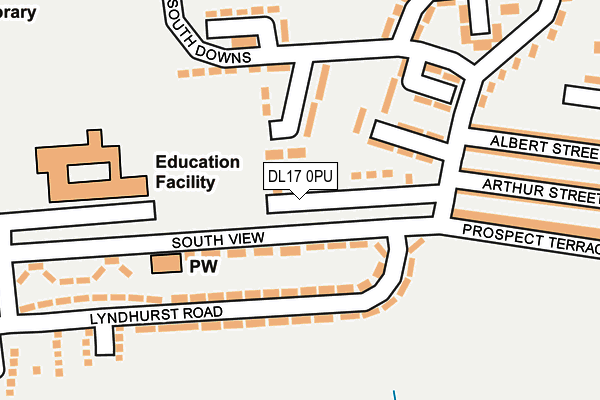 DL17 0PU map - OS OpenMap – Local (Ordnance Survey)