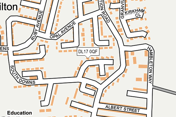 DL17 0QF map - OS OpenMap – Local (Ordnance Survey)