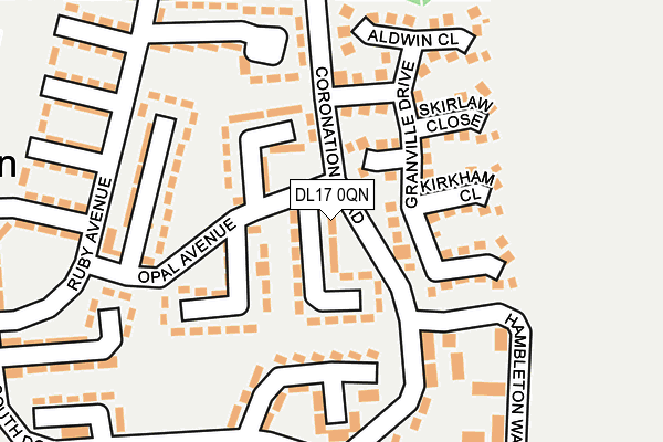 DL17 0QN map - OS OpenMap – Local (Ordnance Survey)