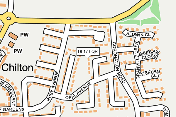 DL17 0QR map - OS OpenMap – Local (Ordnance Survey)
