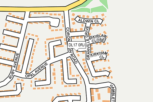 DL17 0RJ map - OS OpenMap – Local (Ordnance Survey)