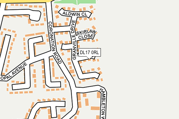 DL17 0RL map - OS OpenMap – Local (Ordnance Survey)