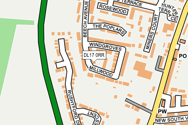 DL17 0RR map - OS OpenMap – Local (Ordnance Survey)