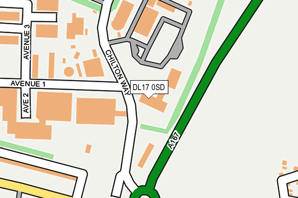 DL17 0SD map - OS OpenMap – Local (Ordnance Survey)
