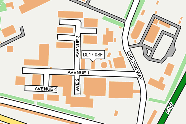 DL17 0SF map - OS OpenMap – Local (Ordnance Survey)