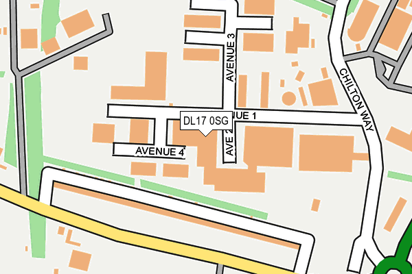 DL17 0SG map - OS OpenMap – Local (Ordnance Survey)