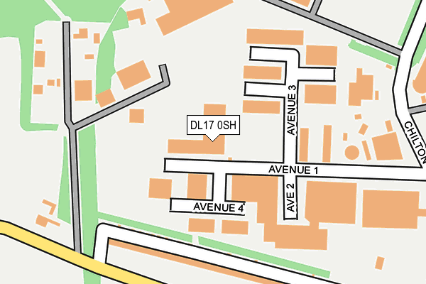 DL17 0SH map - OS OpenMap – Local (Ordnance Survey)