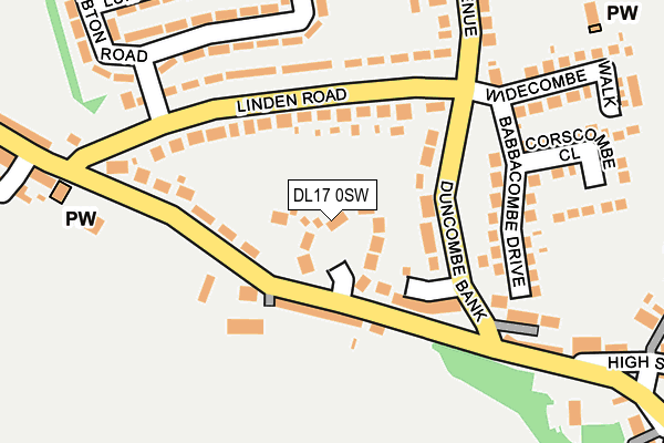 DL17 0SW map - OS OpenMap – Local (Ordnance Survey)