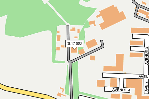 DL17 0SZ map - OS OpenMap – Local (Ordnance Survey)