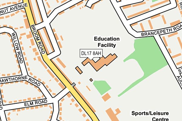 DL17 8AH map - OS OpenMap – Local (Ordnance Survey)