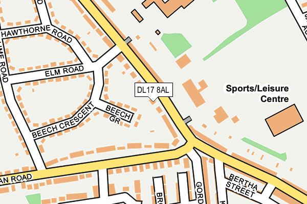 DL17 8AL map - OS OpenMap – Local (Ordnance Survey)