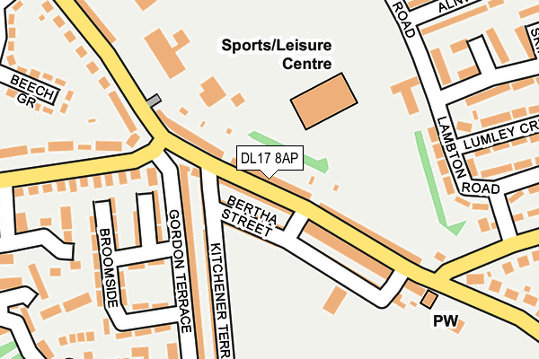 DL17 8AP map - OS OpenMap – Local (Ordnance Survey)