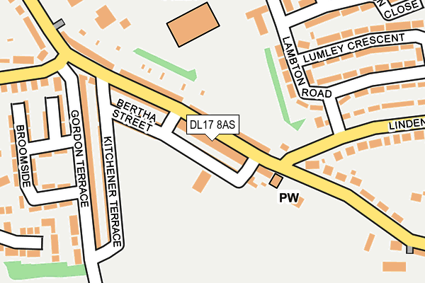 DL17 8AS map - OS OpenMap – Local (Ordnance Survey)