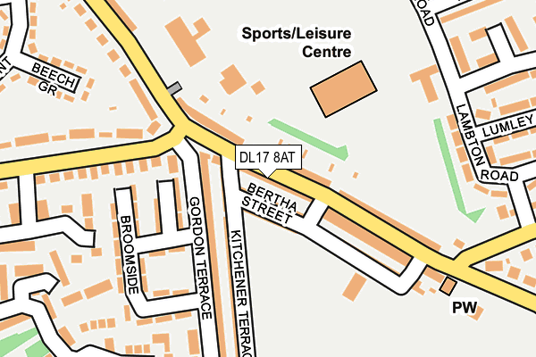 DL17 8AT map - OS OpenMap – Local (Ordnance Survey)